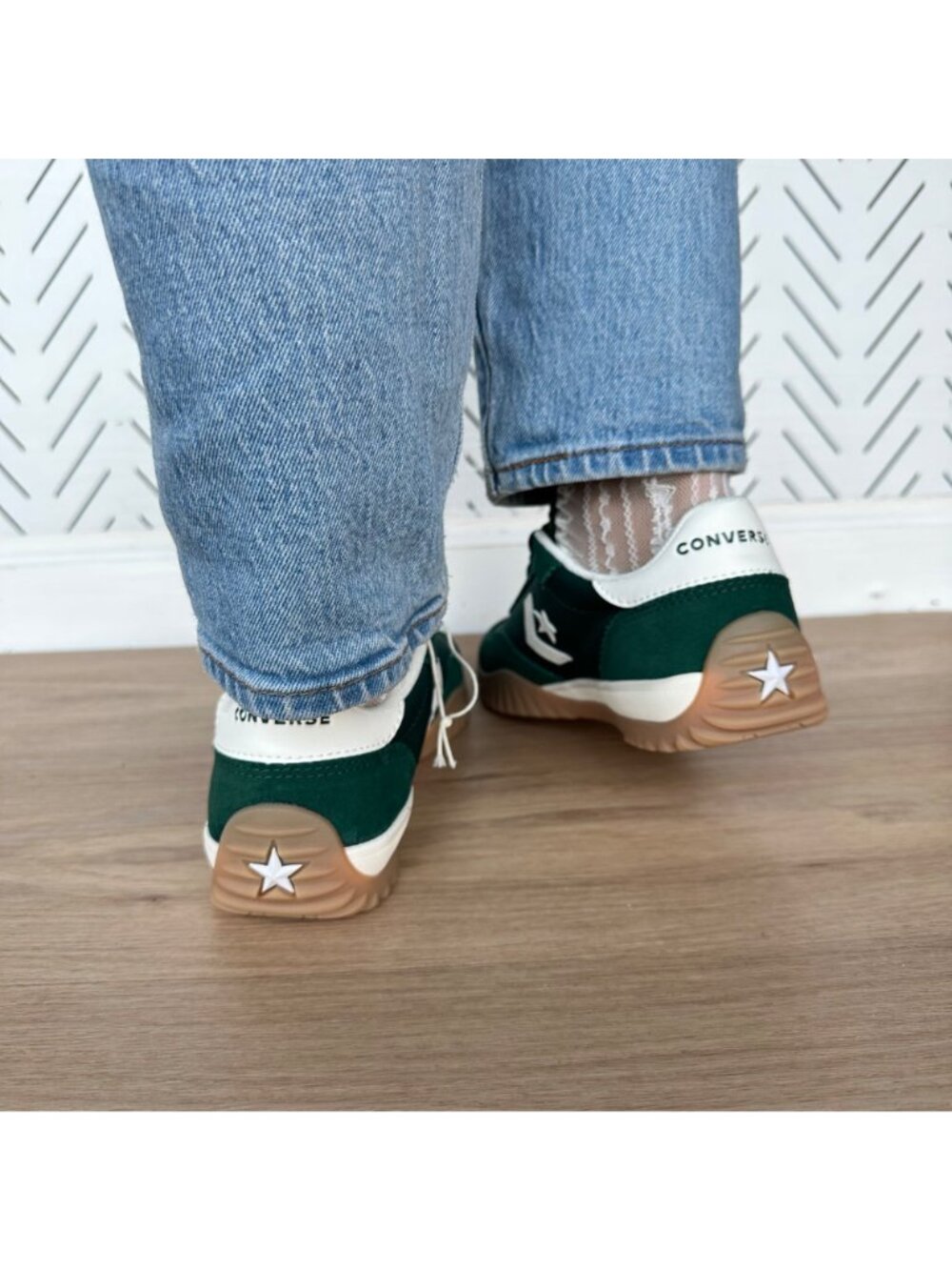 ⭐Converse Run Star Trainer Ox 7.5 Women Shoes Suede Green Casual Sneaker A13359C - Picture 5 of 15